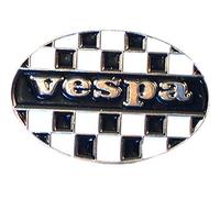 Metal Enamel Pin Badge Brooch Scooter Vespa Checkered Oval