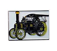 Metal Enamel Pin Badge Brooch Steam Traction Engine Showman Black