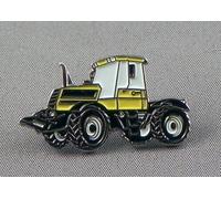 Metal Enamel Pin Badge Brooch Tractor Construction Earth Mover - Yellow