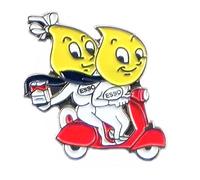 Metal Enamel Pin Badge Brooch Vintage Style Esso 'Oil Drip' Scooter Riders