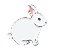 Metal Enamel Pin Badge Bunny Rabbit White