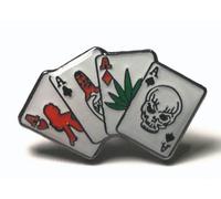 Metal Enamel Pin Badge Cards Four Aces Poker Hand