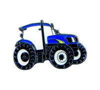 Metal Enamel Pin Badge Farm Tractor Blue