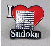 Metal Enamel Pin Badge I love Sudoku Number Puzzle Puzzles