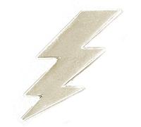 Metal Enamel Pin Badge Lightning Flash Bolt Strike (Chrome Finish)