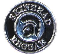 Metal Enamel Pin Badge Skinhead Reggae Ska Trojan in Silver Black