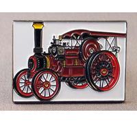 Metal Enamel Pin Badge Steam Traction Engine Showman Red