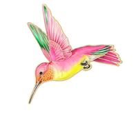 Metal Enameled Hummingbird Pin Brooch Lightweight Accessory for Jackets Purses Stylish Decoration for Women Girls Bag Badge Pin