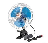 Metal Enclosed Lorry Fan DC 12V/24V with Rotating Adjustable Speed for Vehicle Use, Car Clip Fan Providing Strong Airflow and Quiet Operation (8in 24V)