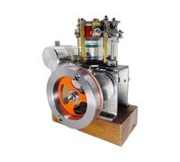 Metal Engine Model That Works Mini 16cc Four-Stroke Water-Cooled Ethanol Internal Combustion Engine Demonstration Device with Visible Mechanism Display Desktop Gift Age 16+