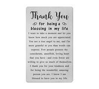 Metal Engraved Card - Thank You Gifts for Women Men - Appreciation Gifts for Friends - Thank You for Being A Blessing In My Life