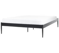 Beliani Bed Metal Vaurs 140 X 200 Cm Eu Double Black, Black