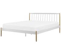Metal EU Super King Size Bed White MAURS