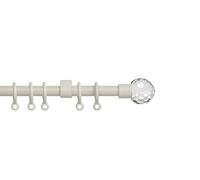 Metal Extendable Curtain Pole (13-16mm) (Cream (Crystal), 120-210cm)
