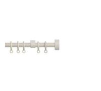 Metal Extendable Curtain Pole (13-16mm) (Cream (Stud End), 120-210cm) | Cream extendable metal curtain pole with stud finials. Adjustable 120-210cm. Strong, durable, and easy to install.