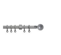 Metal Extendable Curtain Pole (13-16mm) (Silver (Ball), 150-280cm)