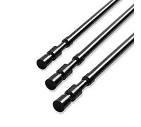 Metal Extendable Curtain Pole, No Drilling Wardrobe Hanging Clothes Rail, Multi-functional Telescopic Curtain Pole, Shower Curtain Rod, Black, 1PC (60-105CM)