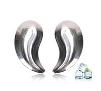 Metal Eye Ice Pack, 2 x 1.1 x 0.4in 1Pair 304 Stainless Steel Eye Mask Moon Shaped Under Puffiness Cooling Pad Reusable Skincare Pain Relief for Cold Hot Compress