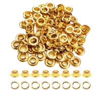 Metal Eyelets - 8/10/12/17mm Iron Grommets with Washers, Heavy Duty Eyelet Punch Kit for Fabric Leather Clothes Shoes Belt Canvas DIY Craft Repair,300 Set (Gold, 12MM)
