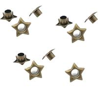 Metal Eyelets Grommets,20PCS Star-Shaped 5mm Punch Installer Kit Craft Scrapbook Clothes Shoes Sewing Accessory for PU Leather/Belt/Shoes/Crafts(Bronze)