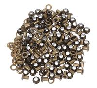 Metal Eyelets Set 100 Sets 4x8x7mm Brown for Clothes