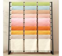 Metal Fabric Display Rack - Wall-Mounted Commercial Storage Unit, Thickened Steel Pipe for Textiles & Wallpaper, Durable Clothes Hanger, nized Display Solution