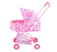 Metal Fabric Toy Trolley - Doll Stroller, Nursery Play Accessory, Pretend Gear | Spacious Realistic Doll Pram For Kids Birthday Thanksgiving Easter Home Family Fun Toys Indoors