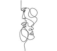 Metal Facial Line Minimalist Art Wall Decor Abstract Metal Wire Geometric Facial Line Drawing Art Statue Modern Black Home Hanging Wall Art Decor for Living Room Bedroom Bathroom Office (40*14cm)