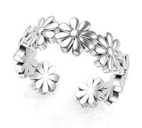 Metal Factory Sterling Silver Daisy Flower Adjustable Toe Band Ring