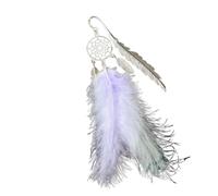 Metal Feather Bookmark Feather Metal Pendant Hollow Cute Creative Bookmarks Book Clip Reading Accessories(Purple)
