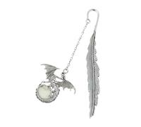 Metal Feather Bookmark Glow in The Dark Luminous Book Marker for Creative Feather Dragon Bookmark