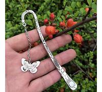 Metal Feather Bookmarks,Vintage Bookmark with 3D Pendant, Luminous Bookmark for Book Lovers(Style f)