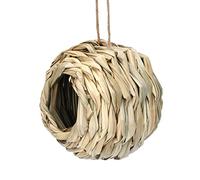 Metal Feeder Shape Grass Hanging Sturdy Bird House Natural Outside Durable Patio Garden (A, One Size)
