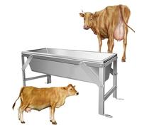 Metal Feeding Trough for Cattle, Calves, and Horses, Portable Livestock Feed Trough and Hay Feeder Rack for Barn Use (L 160cmx W 60cm)