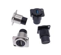 Metal female to female USB 2.0 3.0 connector panel mounting USB socket black 1Pcs(Black,2.0)