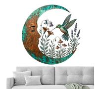 Metal Fence Decor Moon 2D Flat Decorative Wall Sculpture