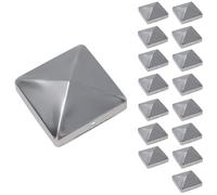 Metal Fence Post Caps for Fence Posts 75mm x 75mm Protector Cover Silver 16pc