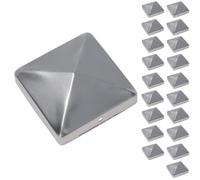 Metal Fence Post Caps for Fence Posts 75mm x 75mm Protector Cover Silver 20pc