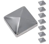 Metal Fence Post Caps for Fence Posts 75mm x 75mm Protector Cover Silver 8pc