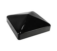 Metal Fence Post CAPS | Oxide Red/Galvanised Silver/Black | All Sizes 50mm 75mm 100mm Ball or Pyramid Available - Decorative (100x100mm Pyramid, Epoxy Black)