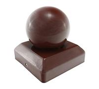 Metal Fence Post CAPS | Oxide Red/Galvanised Silver/Black | All Sizes 50mm 75mm 100mm Ball or Pyramid Available - Decorative (50x50mm Ball, Oxide Red)