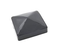 Metal Fence Post CAPS | Oxide Red/Galvanised Silver/Black | All Sizes 50mm 75mm 100mm Ball or Pyramid Available - Decorative (Anthracite Grey, 75x75mm Pyramid)