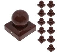 Metal Fence Post Caps Round / Ball 75mm x 75mm Protector Cover Brown 12pc