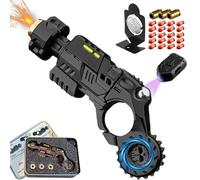 Metal Fidget Gun for Adults, with Reusable Shells*3/Bullets*20, for Adults,Silent Stress Relief & Focus Enhancer for Office, Gaming, Travel(Black)