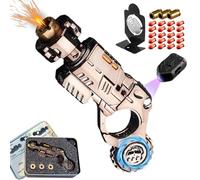 Metal Fidget Gun for Adults, with Reusable Shells*3/Bullets*20, for Adults,Silent Stress Relief & Focus Enhancer for Office, Gaming, Travel(Tungsten Steel)
