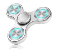 Metal Fidget Spinner Toy, Stainless Steel Bearing with 4-8 Minute Spin Time, High Speed EDC Finger Spinner for ADHD Stress Anxiety Relief, Silver Novelty Gift for Kids Adults