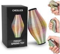 Metal Fidget Spring Toys Adults, Easter Basket Stuffers Filler Gift for Kids Teen Boy Men, Quiet Cool Stuff Gadgets Office Desk Stress Relief Ball Sensory Tool ADHD Fingears Grip Figette Anxiety Item