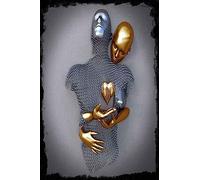 Metal Figure Statue Art Canvas Painting Romantic Abstract Posters and Prints 3D Lovers Sculpture Poster Modern Living Room Home Decoration - Without Frame (CST-09.80 x 120 cm x 1)