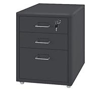 Metal File Cabinet with Locking Drawers and Casters for Office Organization and Mobility