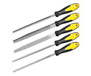 Metal File Set,5pcs Metal Wood Rasps Files Tool Sets with Storage Bag, Includes Flat/Half-Round/Round/Triangular/Square for Metal, Wood, Glass, Plastic, Leather, Jewelry